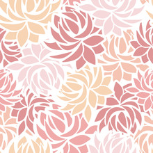 Seamless Pattern With Dahlia Flowers. Vector Illustration.