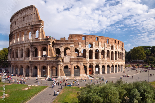 Tapeta ścienna Colosseo widok z forum rzymskim w Rzymie