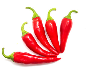 Poster - red hot chili peppers isolated on white background