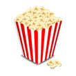 Box with popcorn, vector illustration