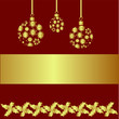 Christmas greeting placard on red  background