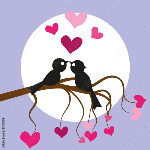 Naklejka dekoracyjna Love birds