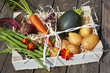 Fresh vegetables in a box
