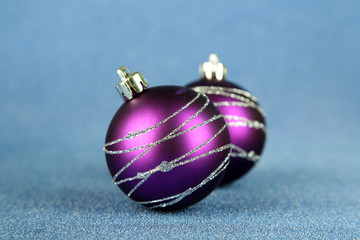 Christmas balls on blue background