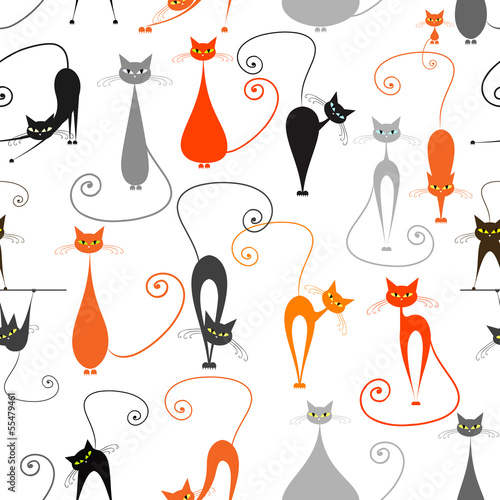 Fototapeta dla dzieci Cats, seamless pattern for your design