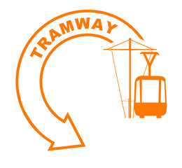 Poster - tramway flèche orange