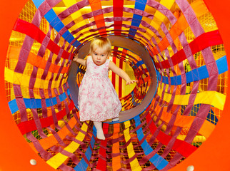 Child in a maze playground