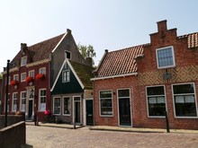 Houses In A Street In Edam In The Netherlands