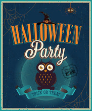 Halloween Party Poster. Vector Illustratoin.