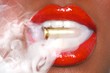 © Katrina Brown - Lips of a Woman With A Bullet and Smoke