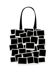 Wall Mural - Shopping bag made from photo frames for your design