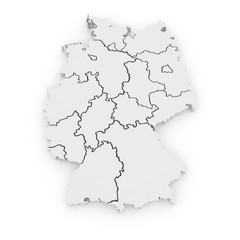  Three-dimensional map of Germany.