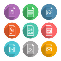 Leinwandbilder - Document vector icons set