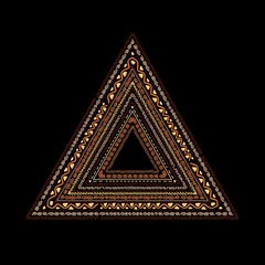 Aufkleber - Frame with ethnic handmade ornament for your design