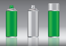 Green Aluminum Spray Can Vector Images