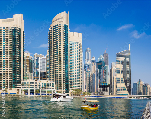 Obraz w ramie Yacht Club in Dubai Marina. UAE. November 16, 2012