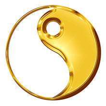 Golden Yin Yang Symbol