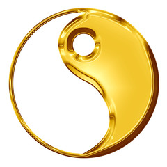 Wall Mural - golden yin yang symbol