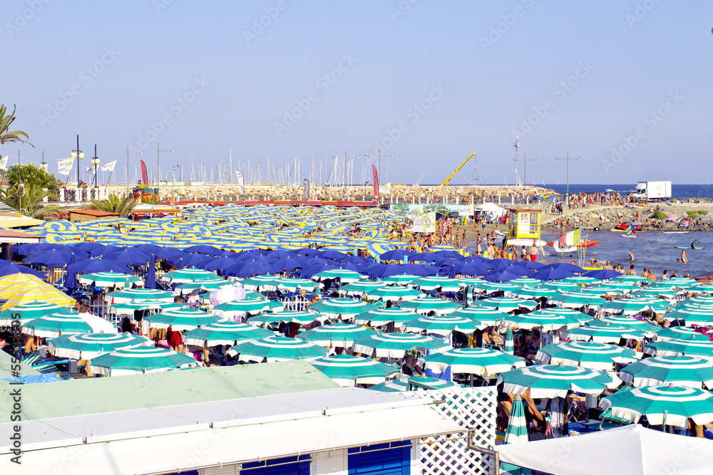 Obraz na płótnie Liguria summer beach panorama color image w salonie