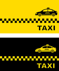 Wall Mural - two business card with taxi car