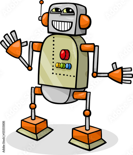 Nowoczesny obraz na płótnie cartoon robot or droid illustration