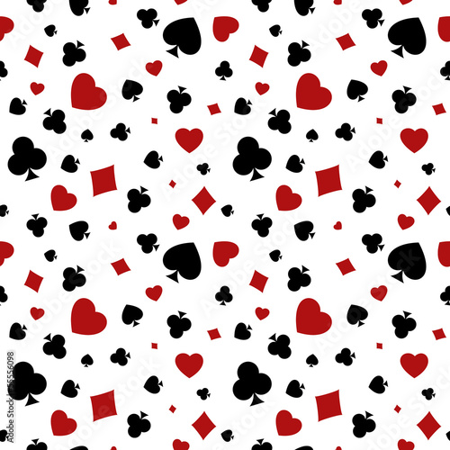 Obraz w ramie Heart, diamond, spade and clubs background