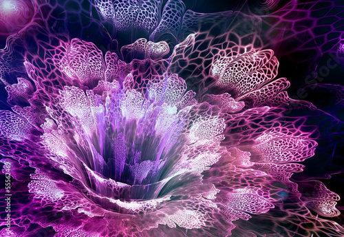 Nowoczesny obraz na płótnie Purple fractal flower