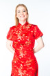 © korvin1979 - young and beautiful woman in a red Chinese dress