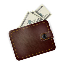 Leather Wallet With Dollars Inside