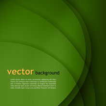 Green Smooth Twist Light Lines Vector Background.