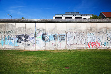 Berlin Wall Memorial With Graffiti. The Gedenkstatte