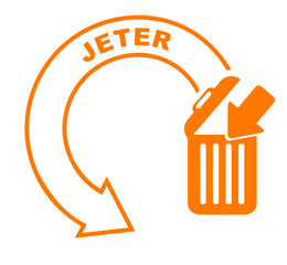 Sticker - jeter flèche orange