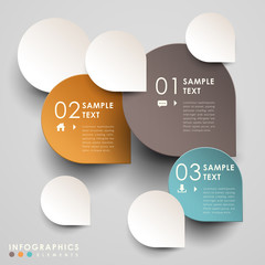 Wall Mural - vector abstract 3d paper infographics