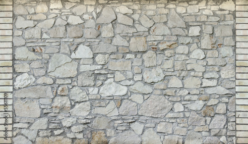 Plakat na papierze fotorealistycznym Kamienny mur tło, stare tekstury