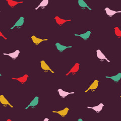 Wall Mural - Birds seamless pattern. Colorful texture