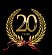 20 years Anniversary golden laurel wreath