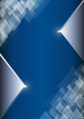 Fototapete - Abstract shining rectangles blue vector background