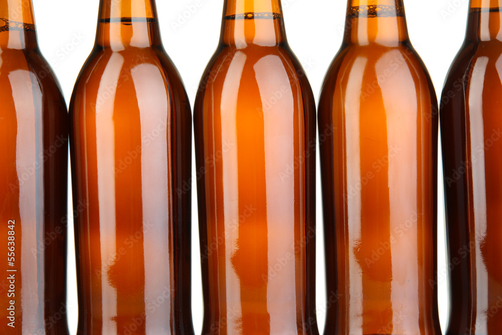 Beer bottles isolated on white