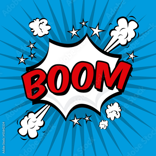 Board z aluminiowym obramowaniem Ikona komiks boom