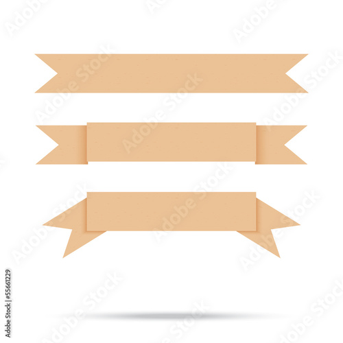 Popular Brown Ribbon Old Paper Vintage Label Banner Isolated Vec
