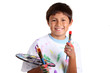 © Nicholas B - Young boy artist on white background