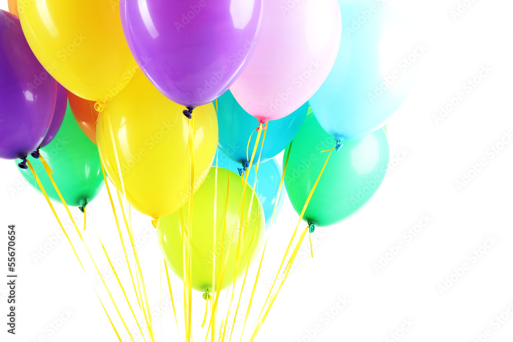 Colorful balloons isolated on white