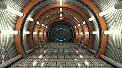 Plakat na papierze fotorealistycznym Futurystyczny corrido scifi