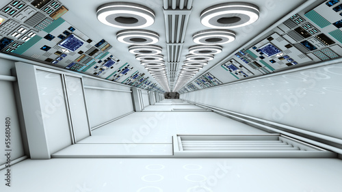Plakat na papierze fotorealistycznym Futurystyczny corrido scifi