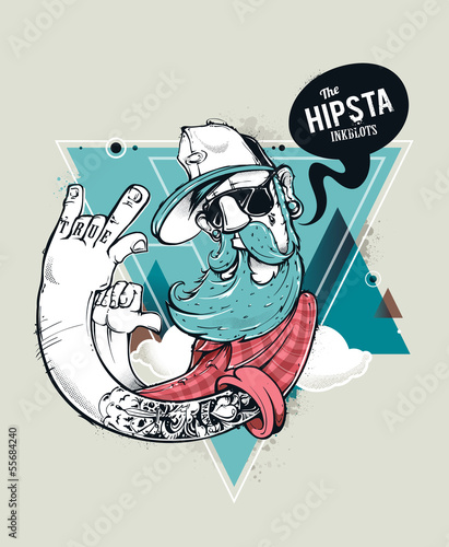 Board z aluminiowym obramowaniem Charakter graffiti hipster