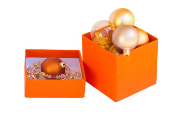 Wall Mural - box of golden  balls