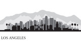 Fototapeta Las - Los Angeles city skyline detailed silhouette