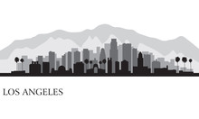 Los Angeles City Skyline Detailed Silhouette