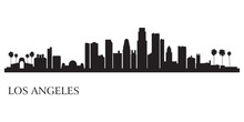Los Angeles City Skyline Silhouette Background