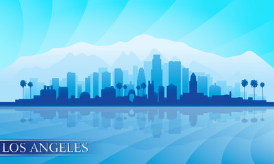 Wall Mural - Los Angeles city skyline detailed silhouette